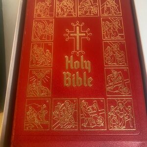 Vintage 1950 The Catholic Press, Inc Holy Bible 
Red Leather